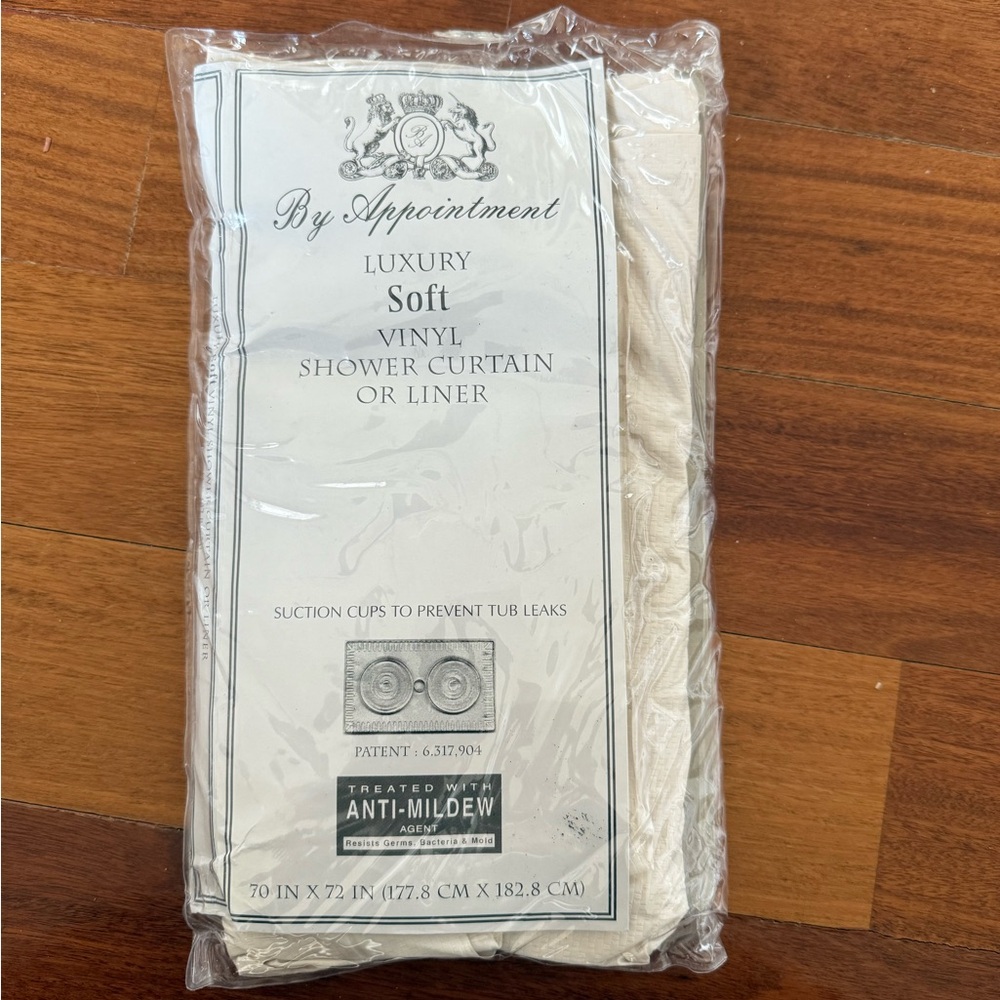 New Luxury Soft Vinyl Shower Curtain or Liner Cream Anti Mildew Suction Cups